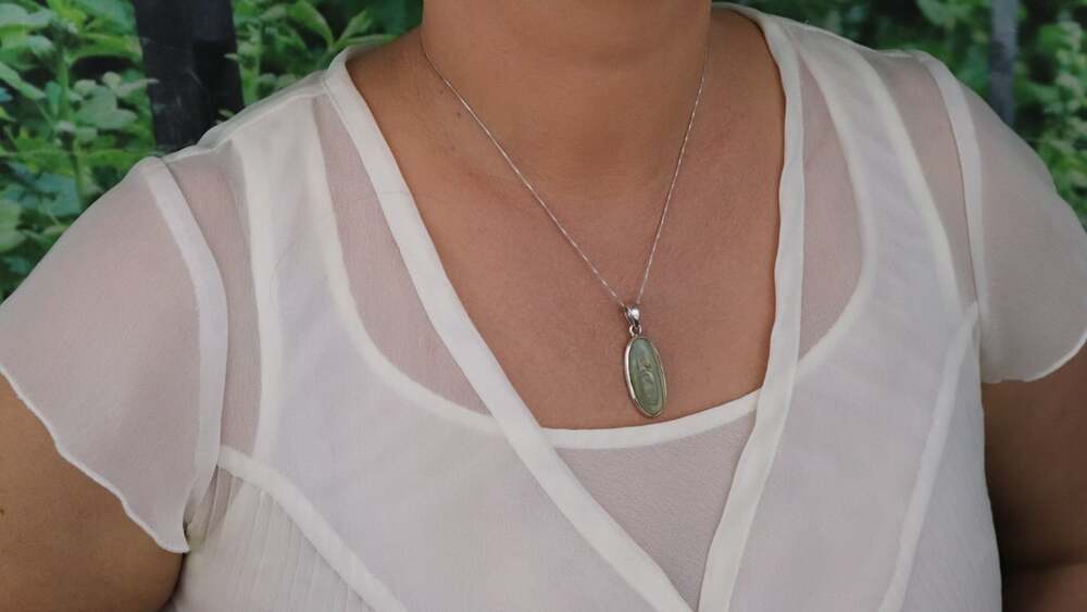 Pendant Only Sterling Silver Imperial Jasper Pendant 1 5/8" x 5/8" inch - Picture 2 of 5